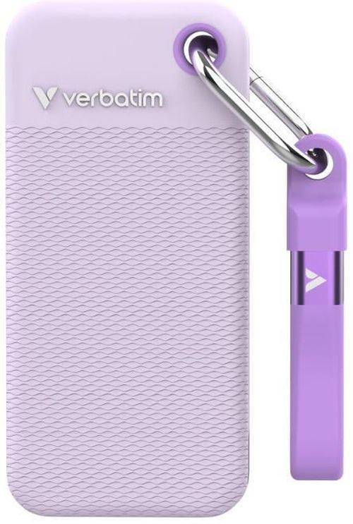 cumpără Disc rigid extern SSD Verbatim VER_32322 M.2 External SSD 1.0TB Pocket Colour Edition, Purple + 2 Rubber Sleeves (White & Purple) în Chișinău 
