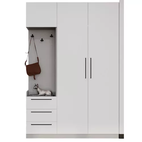 cumpără Mobilă pentru antreu Bayro Serenity 1500x2200x518 de colț stâng white cu 3 sertare în Chișinău 