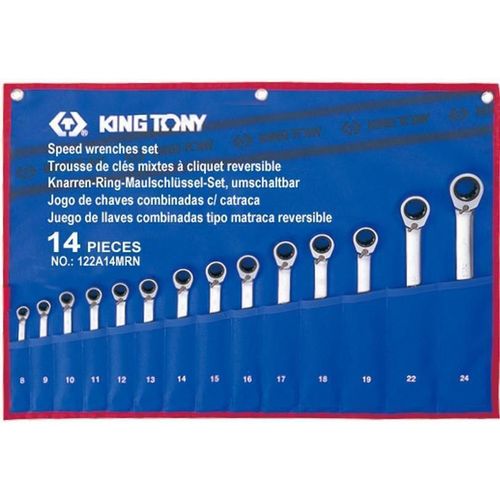 купить Ключ гаечный King Tony 122A14MRN ключи комбинированные с трещоткой язычковые 8-24мм 14 пр. в Кишинёве 