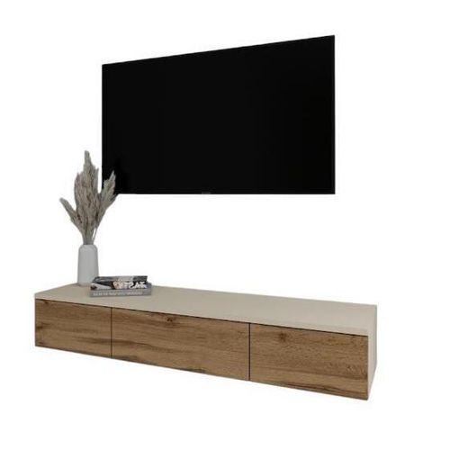 купить Тумба напольная для TV Smartex (16573) Т10 120 TV-Навесная Ivory+Stejar Inchis в Кишинёве 