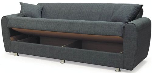 купить Диван Trendy Manes, extensibila cu lada de depozitare, 215x80x80cm, Gri inchis в Кишинёве 