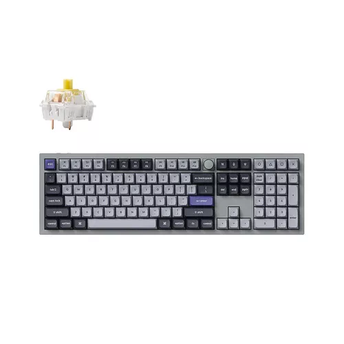 cumpără Tastatura Keychron Q6 Pro QMK/VIA Wireless Custom Full-Metal Mechanical Keyboard (Q6P-N4) Silver Grey, Full Size layout, Knob, RGB Backlight, Keychron K pro Mechanical Banana Switch, Hot-Swap, Bluetooth, USB Type-C, gamer (tastatura/клавиатура) în Chișinău 