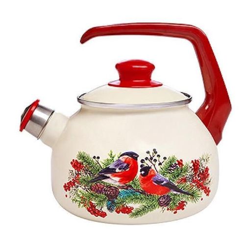 cumpără Ceainic aragaz Metalac 57030 Ceainic emailat Snegiri D20cm, 2.5L, maner bachelit, cu fluier în Chișinău 