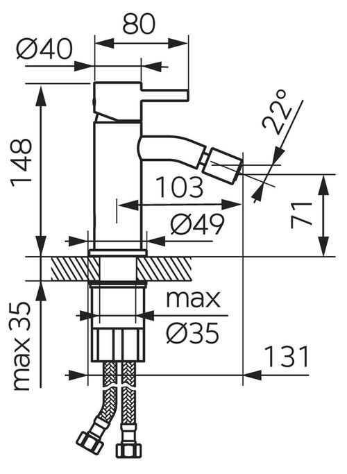 купить Смеситель для биде Ferro Ciriculus gun metal BCK6GM (bide) в Кишинёве 