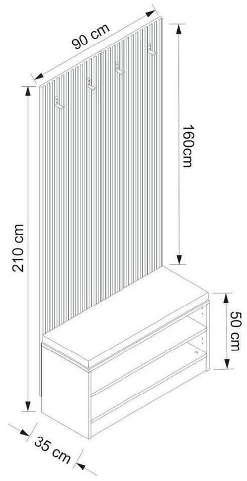 cumpără Mobilă pentru antreu Trendy Noe-8299, 90x210x35cm (GTR004027) în Chișinău 