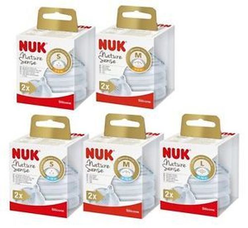 Соска силиконовая NUK Nature Sense для молока М (0-6 мес) 2 шт 