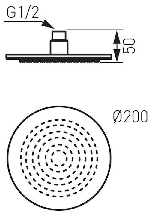 купить Верхний душ Ferro DSN03 inox Dus plafon d.200 в Кишинёве 