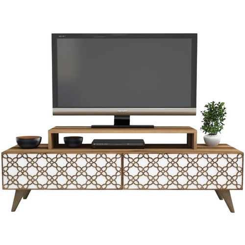 cumpără Comodă TV Trendy Oras, Nuc, Alb 140x48x41cm în Chișinău 