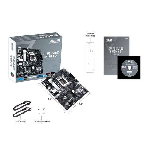 купить Материнская плата ASUS PRIME H610M-A D4 Intel H610, LGA1700, Dual DDR4 3200MHz, PCI-E 4.0 x16, DisplayPort/D-Sub/HDMI, USB3.2, SATA 6 Gbps, M.2 slot, PCIe 3.0 x4 mode, SB 8-Ch., GigabitLAN, LED lighting в Кишинёве 