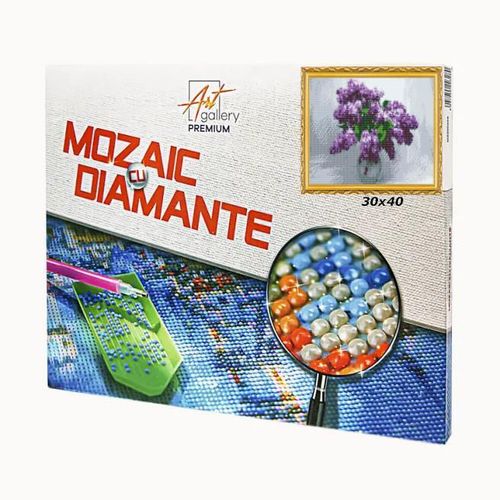 cumpără Tablou pe numere Art Gallery GB80077 Mozaic cu diamante 30x40cm Liliac în Chișinău 