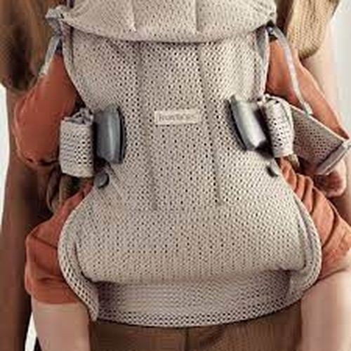 Marsupiu anatomic BabyBjorn One Air Greige, 3D Mesh 