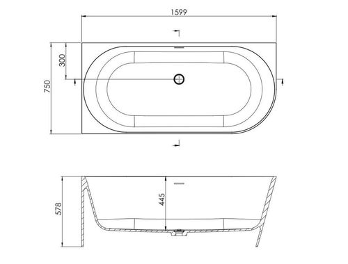 cumpără Cadă de baie Dremex JUNE L 1599x750x578 (piatra compozit) în Chișinău 