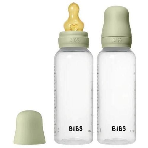 купить Поильник BIBS 5117250 Set 2 biberoane din plastic Sage cu tetina din latex flux mediu, 270ml в Кишинёве 