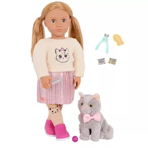 cumpără Păpușă Battat BD31579Z Our Generation Sheela 46 cm cu motanas Sammy, cod 61765 în Chișinău 