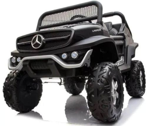 cumpără Mașină electrică pentru copii Kids car 8490032-4BR_Black Mercedes-Benz Unimog, 12V14Ah, scaune din piele în Chișinău 