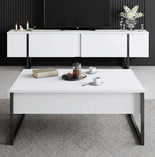 cumpără Măsuţă cafea Trendy Luxe, Masuta de cafea, AlbNegru, 90x40x60cm în Chișinău 