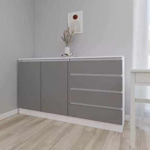купить Комод Smartex (16111) Т2 160cm Alb+Grafit в Кишинёве 