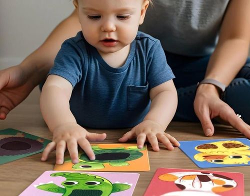 cumpără Joc educativ de masă Dodo 301230 Set carduri cu elemente tactile Montessori Puii animalelor în Chișinău 