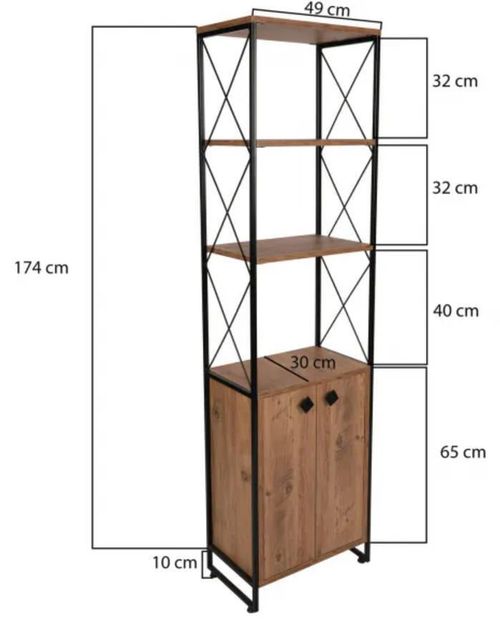 купить Офисный стеллаж Trendy Tervel, Pin 49x180x30cm, raft de carti в Кишинёве 