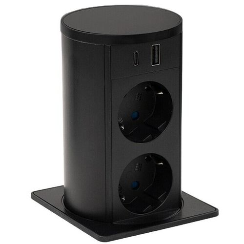 купить Розетка электрическая ASA Plastici 060.47F.00009 Versalift square version 2 sockets F + 1 USB 5V (A+C) Brushed black в Кишинёве 