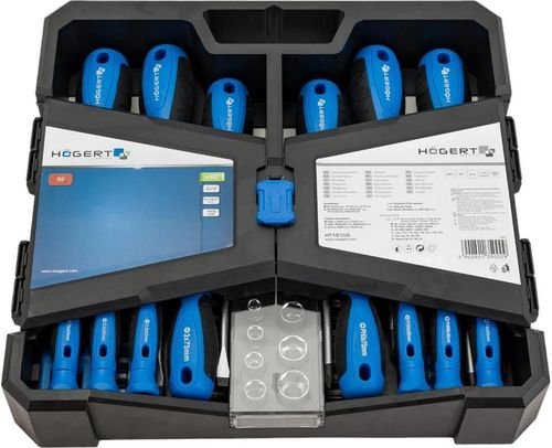 купить Набор ручных инструментов Hoegert HT1S105 Набор отверток и бит 63 шт. в Кишинёве 