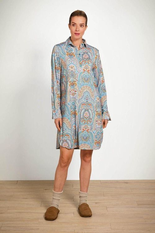 купить Домашний текстиль Pip Studio 51.503.680 Daaltje Long Sleeve Nightdress Jabali Blue L Blue в Кишинёве 