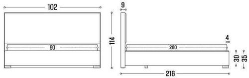 купить Кровать my-STYLE my-Mili 90x200 (P20D90M15) в Кишинёве 