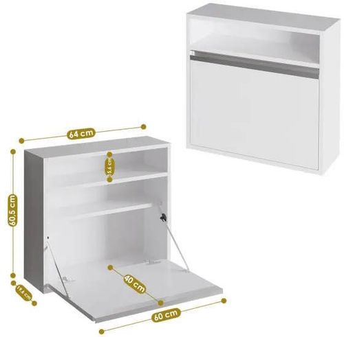 cumpără Masă de birou Trendy Optim, Alb 64x60x20cm în Chișinău 