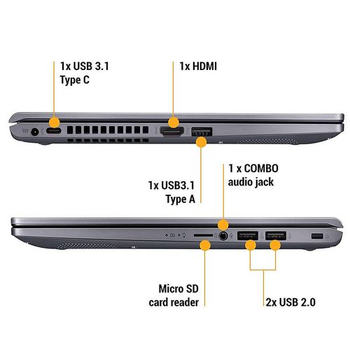 cumpără Laptop 15.6" ASUS VivoBook X515MA Slate Gray, Intel Celeron N4020 1.1-2.8GHz/4GB DDR4/SSD 256GB/Intel UHD/WiFi 802.11AC/BT4.1/USB Type C/HDMI/HD WebCam/15.6" HD LED-backlit Anti-Glare (1366x768)/No OS (laptop/notebook/Ноутбук) X515MA-BR414 în Chișinău 