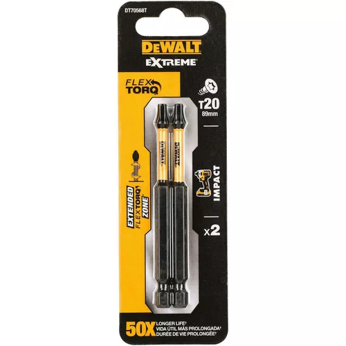 cumpără Set de tubulare, bite, duze DeWalt DT70568T set capete de insurubat T20 89mm FLEXTORQ (2 buc) în Chișinău 