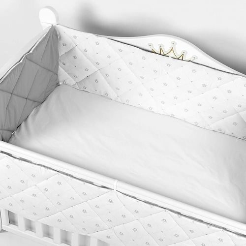 cumpără Protecție laterală pentru pătuț PernaMea Coronita Gri 120x60cm (PM.101755/1) în Chișinău 