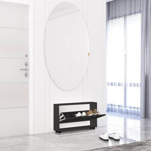 cumpără Raft pentru încălțăminte Mobildor-Lux Leo Slim 100x16x47H cm Anthracite în Chișinău 