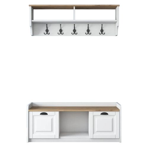 cumpără Mobilă pentru antreu Trendy P2- 636, Nuc, 120x45x40cm (GTR001438) în Chișinău 