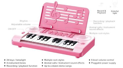 купить Музыкальная игрушка Essa 6654A Pian muzical Mic muzician, roz в Кишинёве 