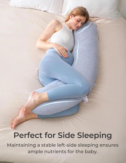 cumpără Pernă pentru gravide și mame care alăptează Momcozy PP001-FG00NB-A Jersey Fabric Light Grey în Chișinău 