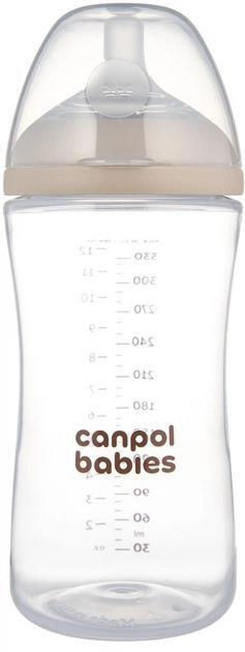 cumpără Cană cu pai Canpol 35/402 Бутылочка естественной формы с двухзонной соской 330мл în Chișinău 