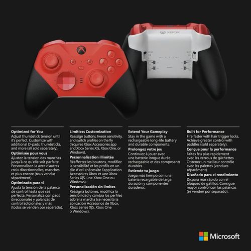 cumpără Joystick-uri pentru jocuri pe calculator Microsoft RFZ-00014 Elite Series 2 Core Edition Red în Chișinău 