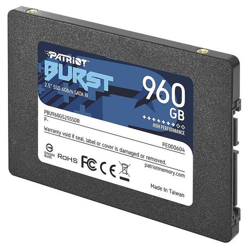 cumpără Solid state drive intern 960GB SSD 2.5" Patriot Burst PBE960GS25SSDR, 7mm, Read 450MB/s, Write 320MB/s, SATA III 6.0 Gbps (solid state drive intern SSD/Внутрений высокоскоростной накопитель SSD) în Chișinău 