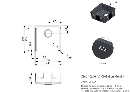 cumpără Chiuvetă bucătărie Reginox R39793 Ohio 40x40 Copper II în Chișinău 