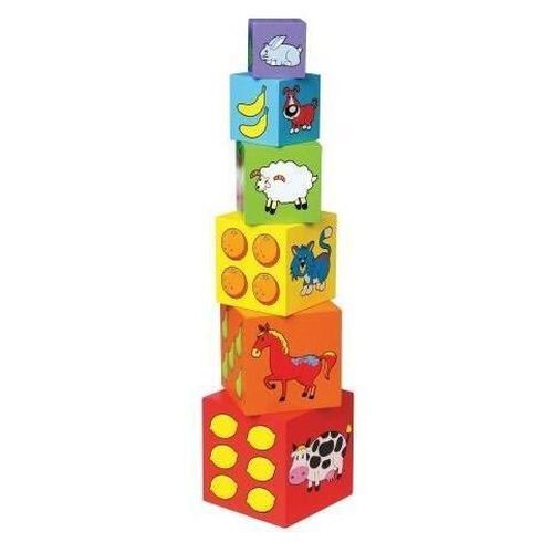 cumpără Jucărie Viga 59461 Cuburi multicolore de lemn Învățăm culorile, cifrele și să numărăm în Chișinău 