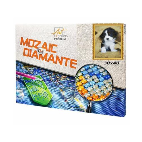 купить Картина по номерам Art Gallery GB84157 Mozaic cu diamante 30x40cm Catelus dragalas в Кишинёве 