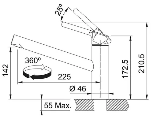 cumpără Bateria bucătărie Franke 115.0623.056 Orbit Nero în Chișinău 