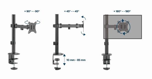 cumpără Accesoriu PC Gembird MA-D1-03, Adjustable desk display mounting arm în Chișinău 