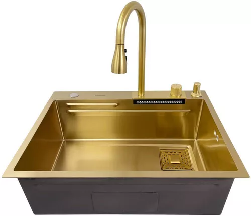 cumpără Chiuvetă bucătărie cu bateria SanDonna HD6850 Auriu în Chișinău 