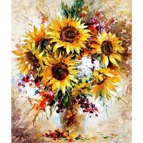 купить Картина по номерам Richi (06025) Mozaic cu diamante Buchet de floarea soarelui 40x50 в Кишинёве 
