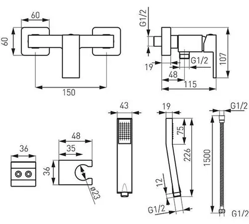 cumpără Baterie de duș Ferro ZICCO BZI77 în Chișinău 