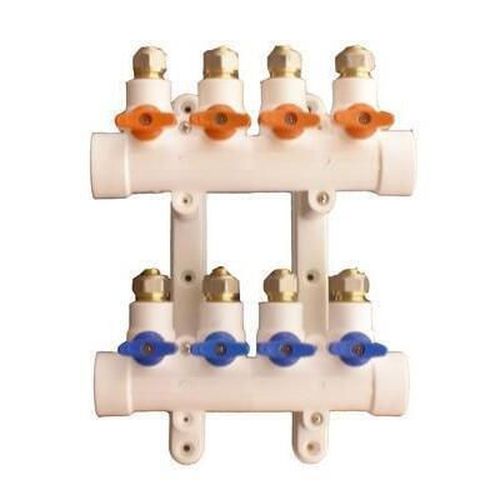 купить Комплект распределителей MPN 20563 Colector PPR cu robineti la 4 cai, alb (MP-8506) в Кишинёве 