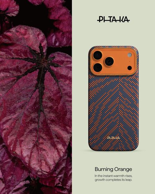 cumpără Husă pentru smartphone Pitaka iPhone 17 Pro Max Breath of Veins Edge (Burning Orange-01) (BV1701PM) în Chișinău 