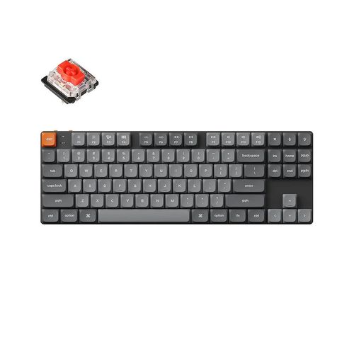 cumpără Tastatura Keychron K1 Max QMK/VIA Wireless Custom Mechanical Keyboard (K1M-H1), Ultra-slim, 80% TKL layout, RGB Backlight, Gateron Low-Profile 2.0 Mechanical Red Switch, Hot-Swap, 2.4GHz&Bluetooth, USB Type-C, gamer  (tastatura/клавиатура) în Chișinău 