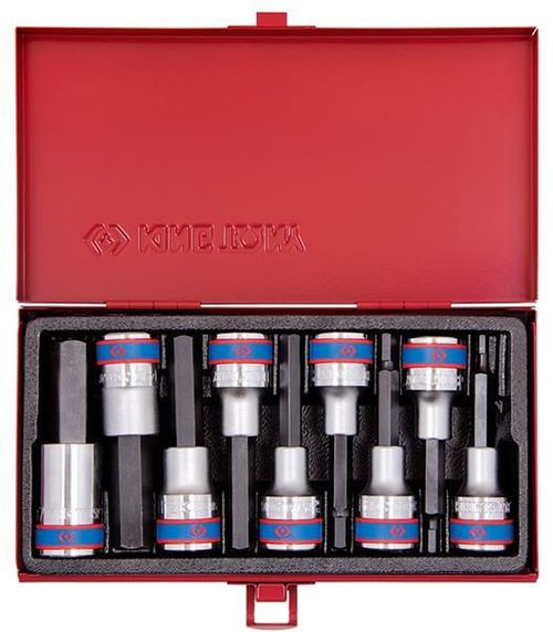 cumpără Set de tubulare, bite, duze King Tony 4120PR набор насадок HEX 6 гран. H4-H17 дл.80мм 1/2", 9 пр. în Chișinău 